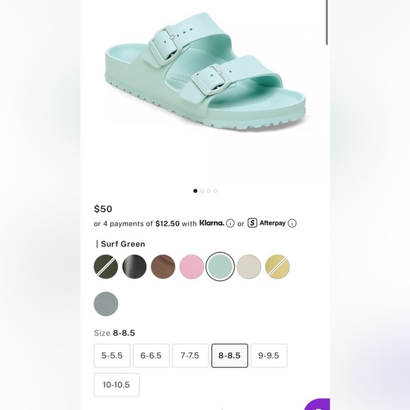New NIB Birkenstock Arizona Eva sandals mint green surf green 8-8.5 or 39 - Picture 3 of 8
